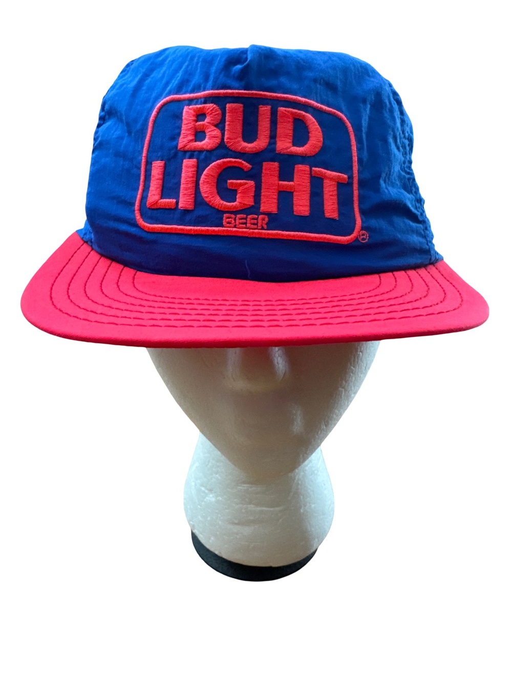 Vintage Bud Light Men’s/Unisex Snap Back Neon Color Hat Bright Orange & Blue Cap